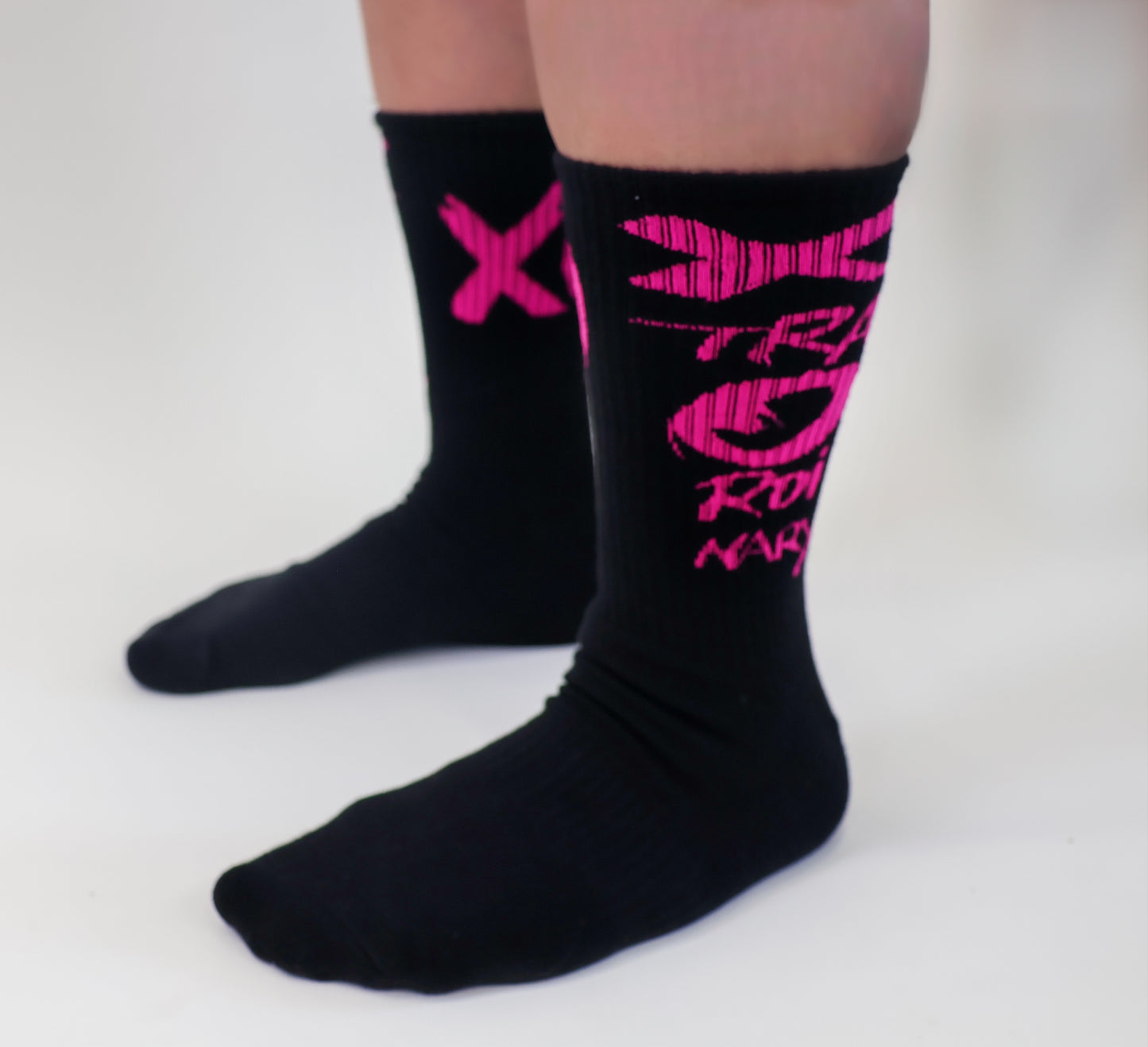 Socks black with pink xo print