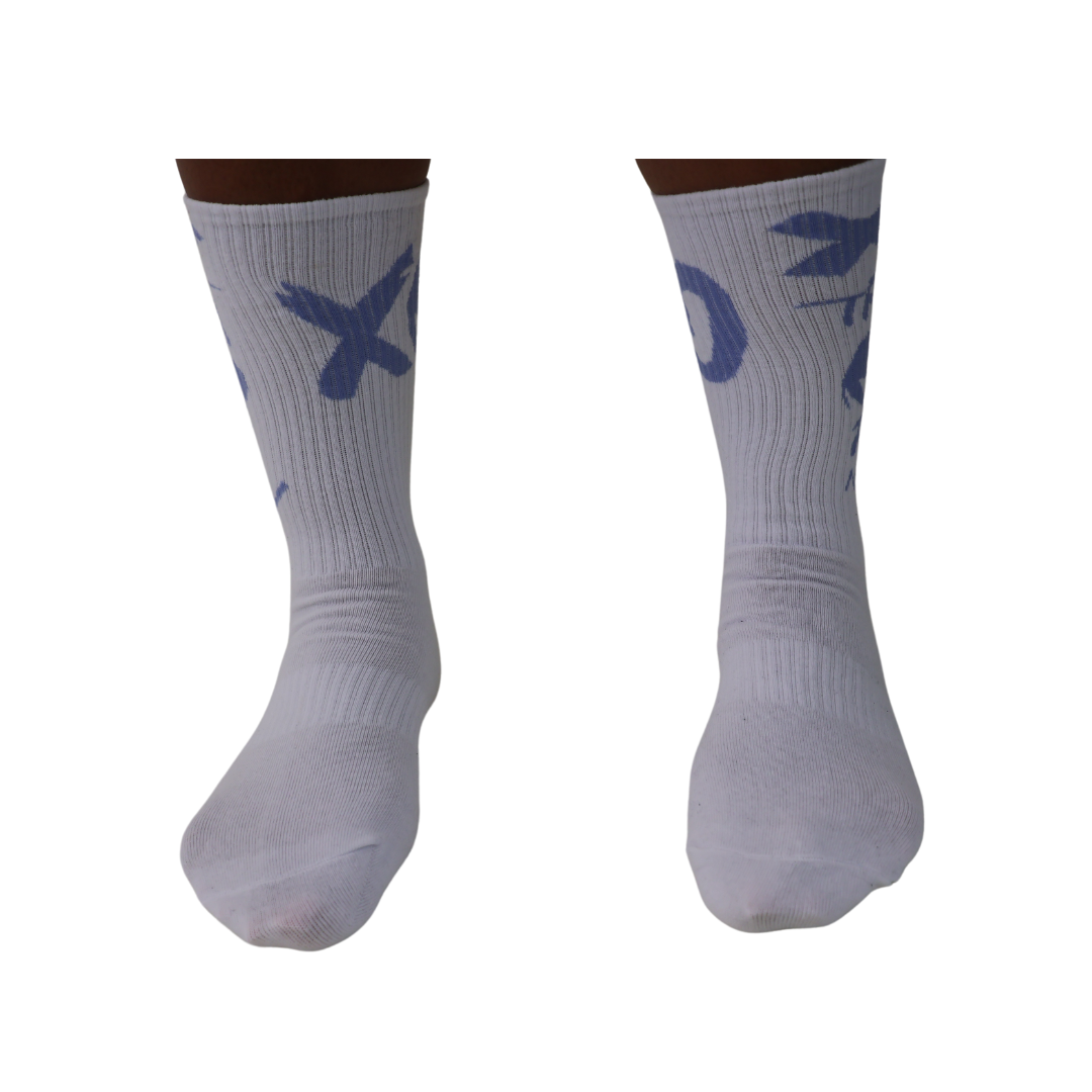 Socks Light blue xo print